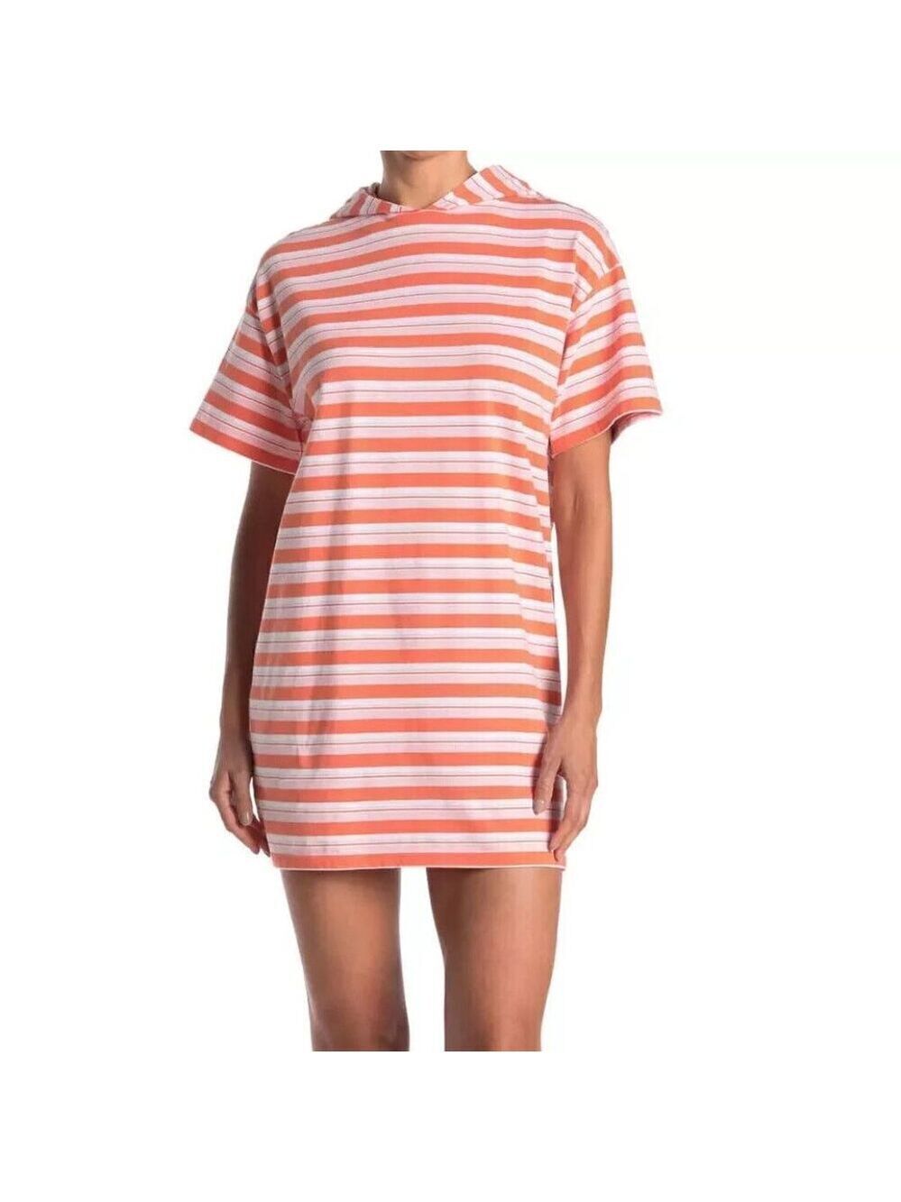 Abound Women short sleeve striped shirt Dress BNWOT sz small hood